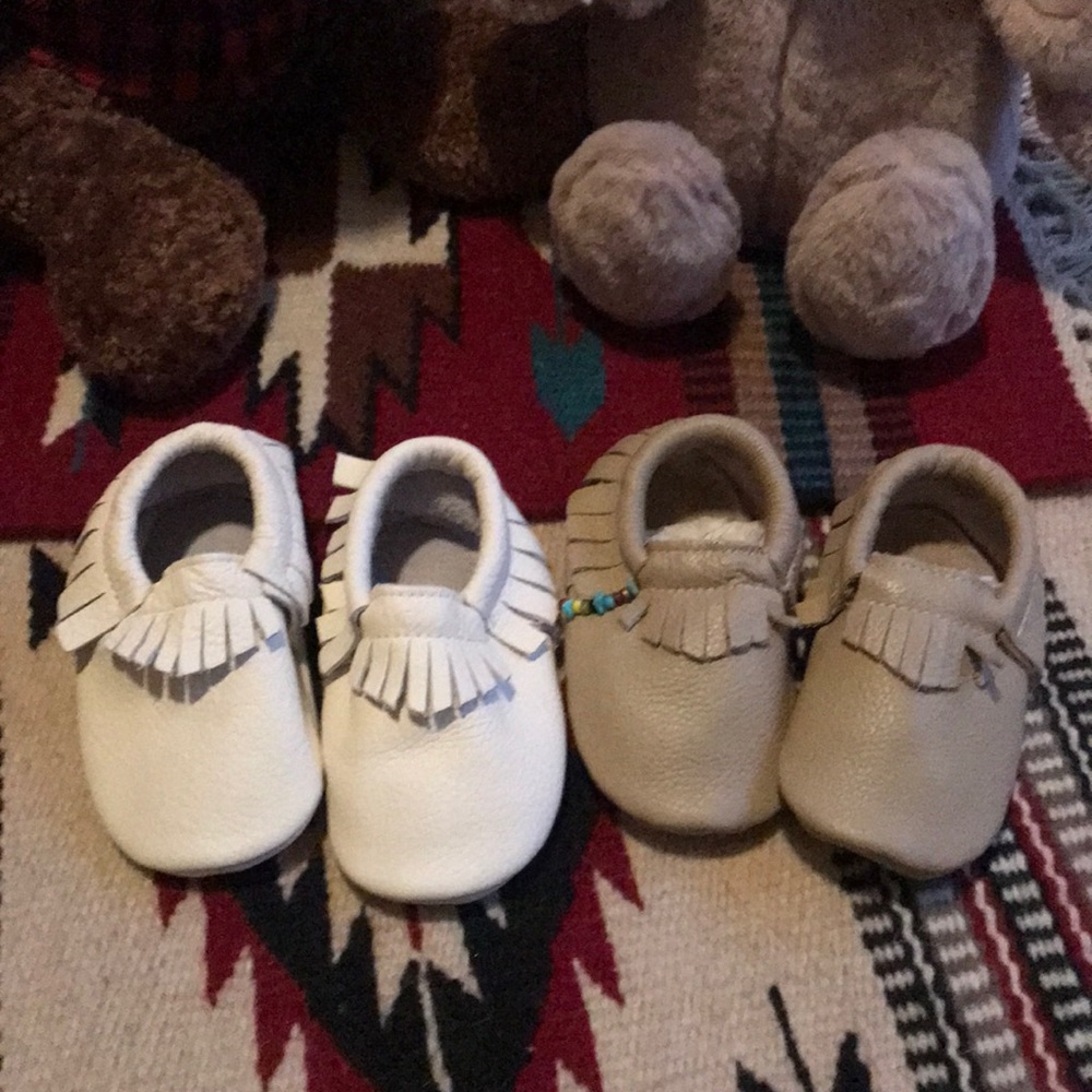 Kids leather moccasins, baby moccasins, slippers